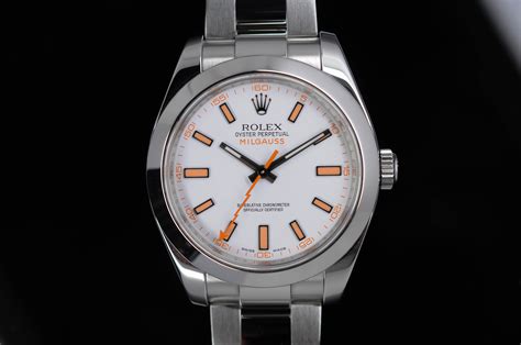 rolex milgauss nero replica|rolex milgauss 116400 white dial.